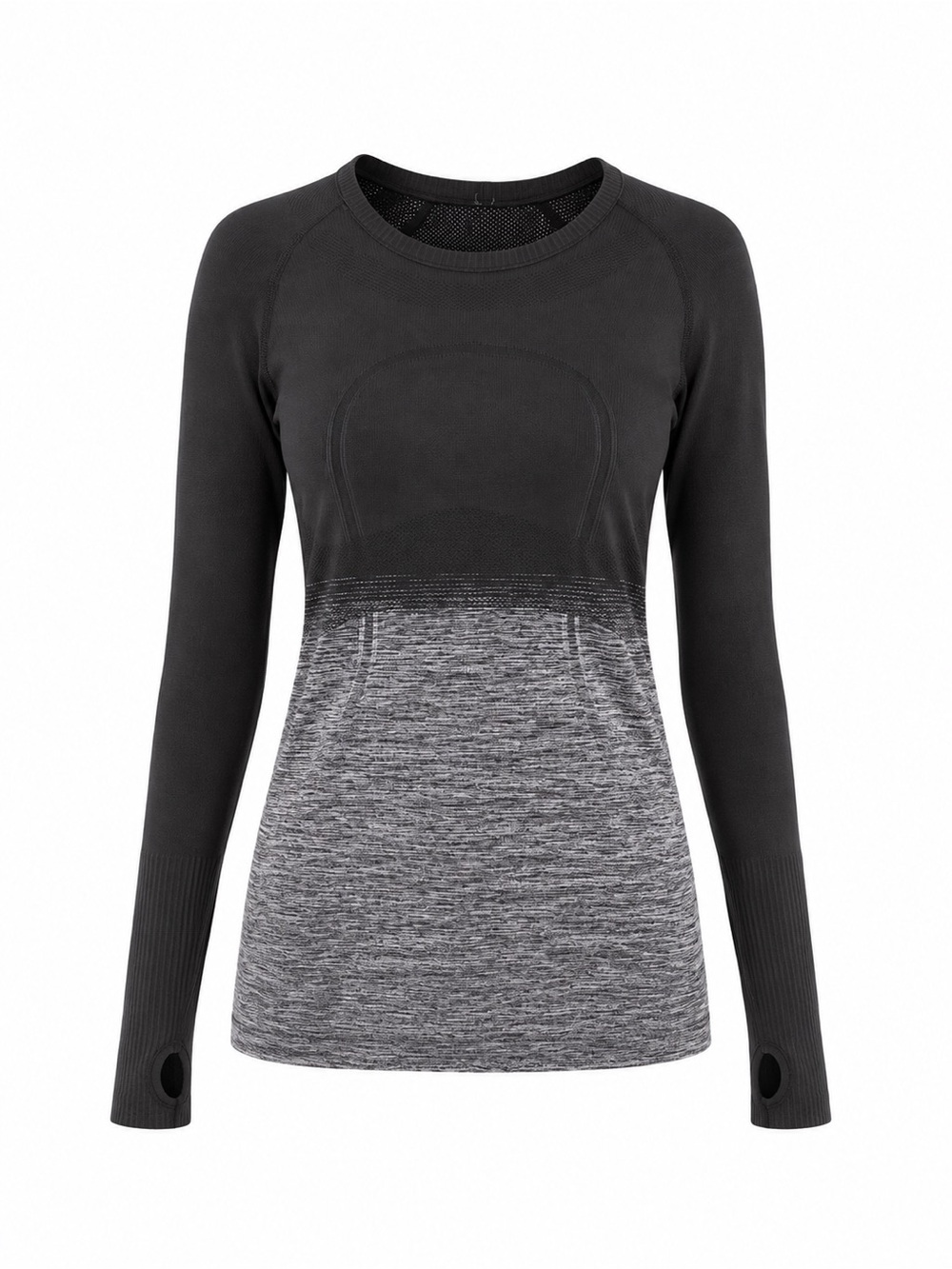 Lululemon / Swiftly Tech Long Sleeve Crew / Black White Ombre / Size 6